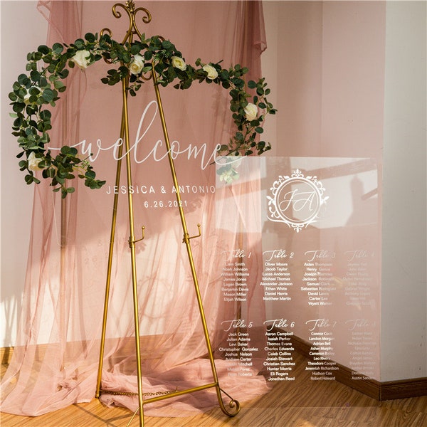 Plan de table plexiglas pour mariage, anniversaire ou baptême à personnaliser