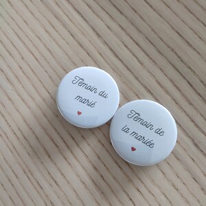 Wedding badge witness of the groom, witness of the bride, EVJF EVG wedding
