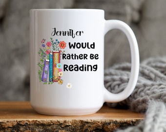 Personalized Book Lover Coffee Mug, Reading Gift