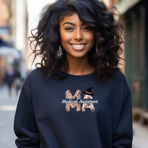 Halloween Medical Assistant sweatshirt, MA Halloween gift,  Halloween Party Shirt, Fall Sweatshirt, Halloween Sweatshirt, cute MA shirt