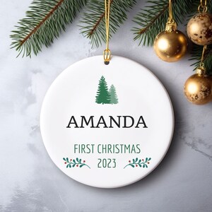 A- Personalized Baby&#39;s First Christmas Ornament, First Christmas, New Baby Gift, baby ornament, baby Christmas Gift, First Christmas