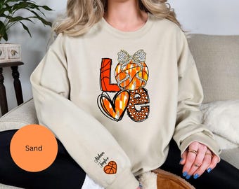 Basketball Mom Shirt, Personalized Basketball Mom Sweatshirt, Basketball Game Day, Sports Mom Gift, Basketball Lover Gift, Basketball Shirt