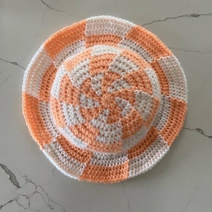 Checkered Crochet Bucket Hat Pattern