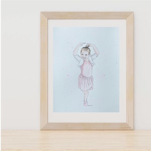 Ilustración de acuarela, arte de acuarela, retrato de acuarela, retrato de ballet de acuarela, regalo personalizado, arte de acuarela