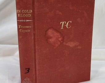 In Cold Blood Truman Capote Hardcover Random House Red Cloth Vintage Book