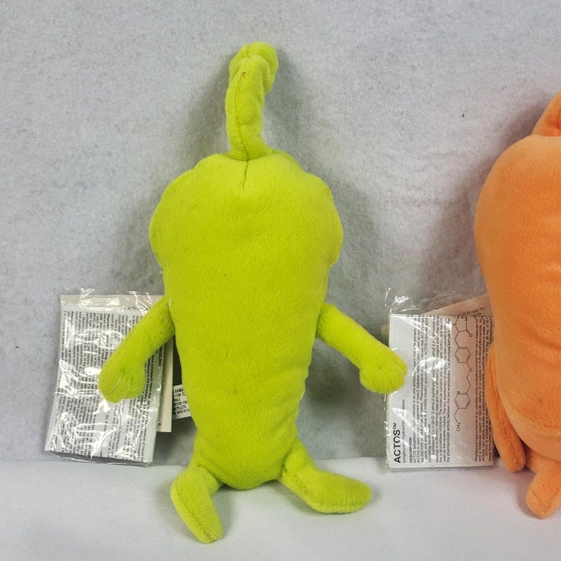 Actos Drug Rep Stuffed Animal Pharmaceutical Diabetes Advertising Plush Lot of 2 image 3