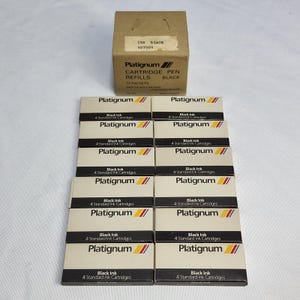 Platignum 万年筆カートリッジ 標準インク ブラック 4 個入り 12 パック NOS