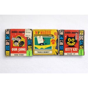 Lote de 3 películas infantiles Super 8 Kitty Kat Mr Magoo Our Gang Películas mudas antiguas