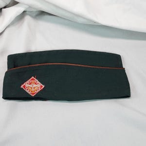 Boy Scouts BSA Garrison Hat Cap Size Small Sanforized Red Trim Patch VTG 1960s