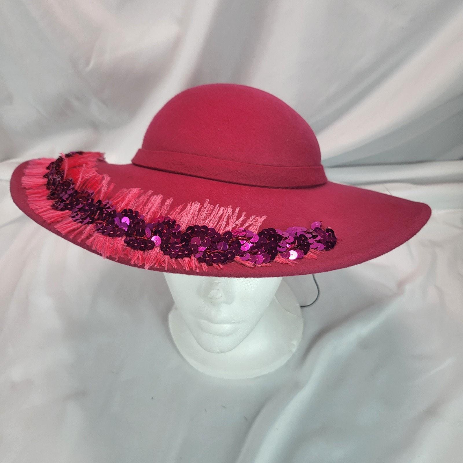 Vintage Bellini NY Doeskin Wool Felt Wide Brim Hat Pink  display picture 1