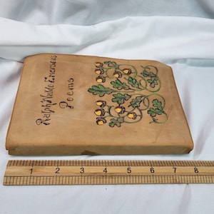 Ralph Waldo Emerson Poems Leather Hand Drawn Cover Hurst & Company 1908 image 11