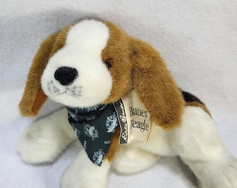 Eddie Bauer Beagle pluche hond knuffeldier 1994 Vintage Gund witte bruine puppy