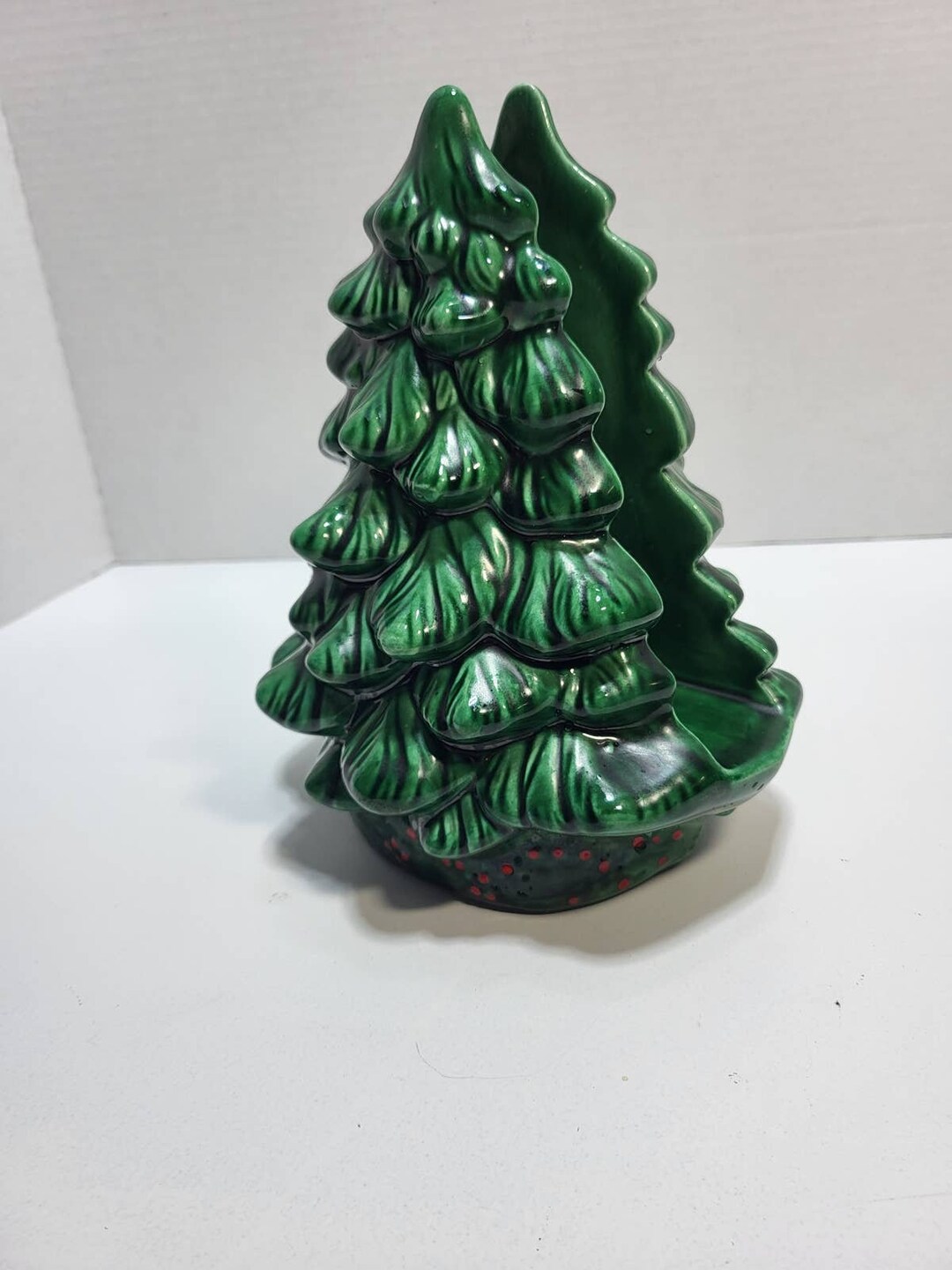 Vintage Mid Century Christmas Tree Napkin Holder Ceramic Mold Etsy