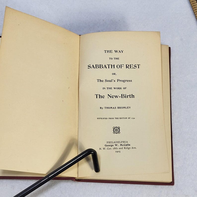1905 Der Weg zum Sabbat der Ruhe Thomas Bromley HK Religiöses Buch Bild 2