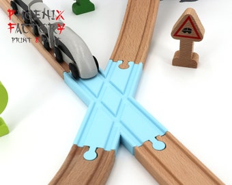 2-way crossover in X for wooden train compatible Brio Ikea Lillabo Thomas Melissa Lidl / Brio / Imaginarium / IKEA / Melissa & Doug