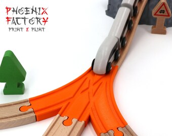 Wooden train track 3 lane Y intersection / wooden train track / Brio extension / Imaginarium / Thomas / Lillabo / Melissa & Doug