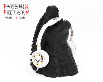 Godzilla Helmet Stand / Godzilla Bust / Godzilla Headphone Head / Helmet Stand Bust