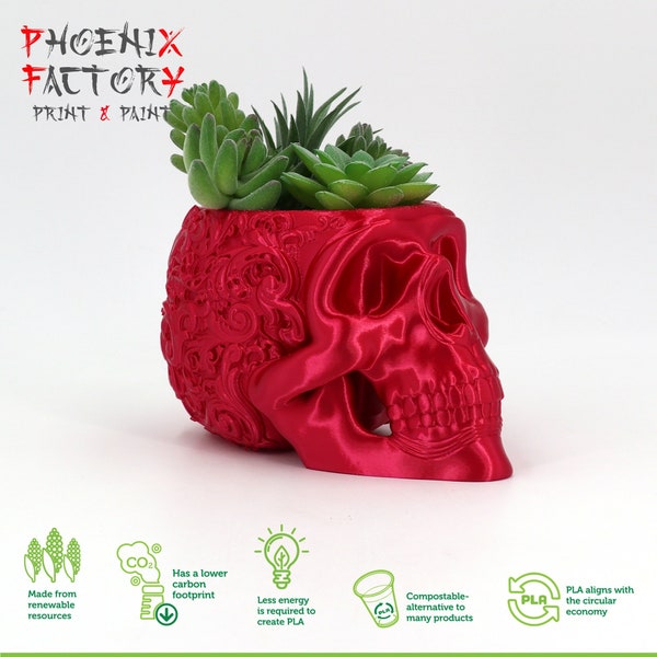 Skull Planter / Skull Demon / tête de mort pot vase jardinière / Gothic Skull / crâne