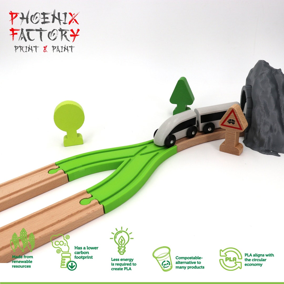 Curved Intersection 2-way Wooden Train Track / Wooden Train Track ...