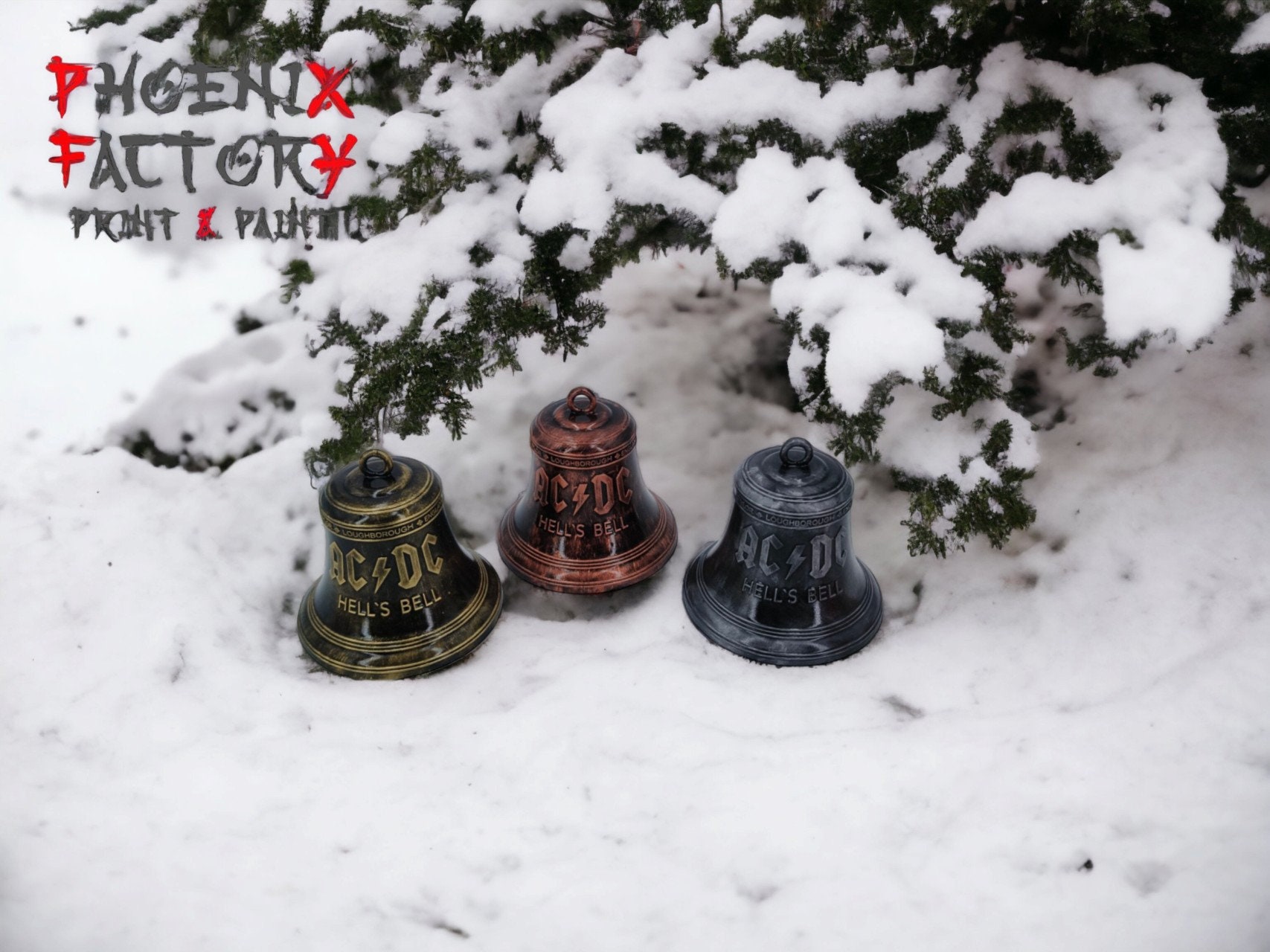 Christmas Ball AC/DC Hells Bells Christmas Ornament ACDC Art Fan / Bell ...