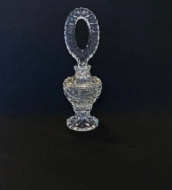 Large Vintage Clear Glass Perfume Bottle - image 1