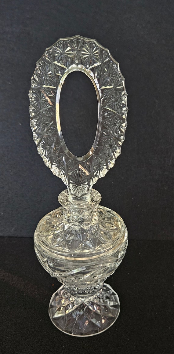 Large Vintage Clear Glass Perfume Bottle - image 2