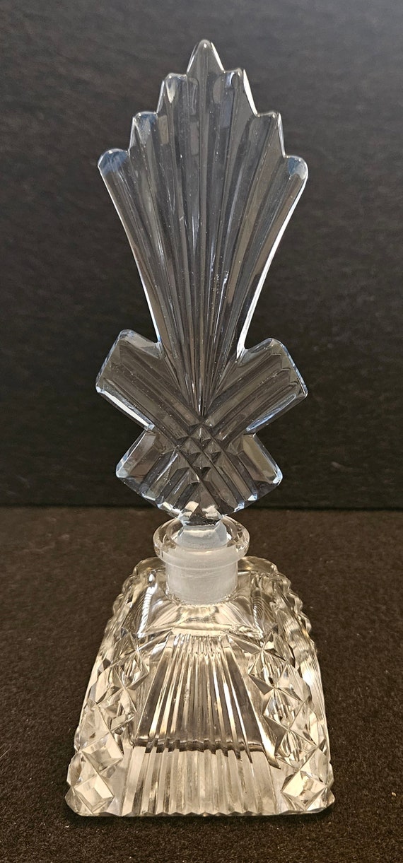 Czechoslovakia Cut Glass Perfume Bottle - image 2