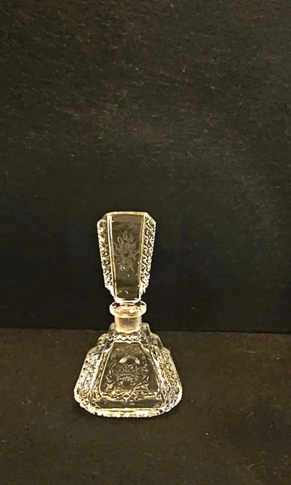 Cut Glass Czechoslovakia Perfume Bottle