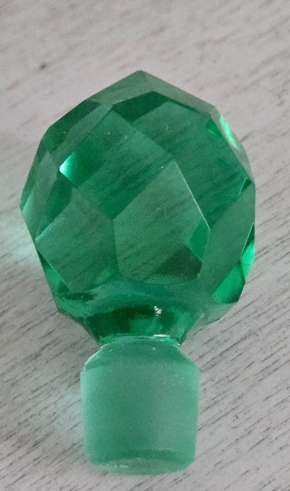 Emerald Green  Faceted Perfume Bottle - image 6