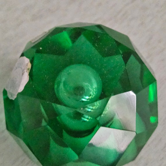 Emerald Green  Faceted Perfume Bottle - image 8