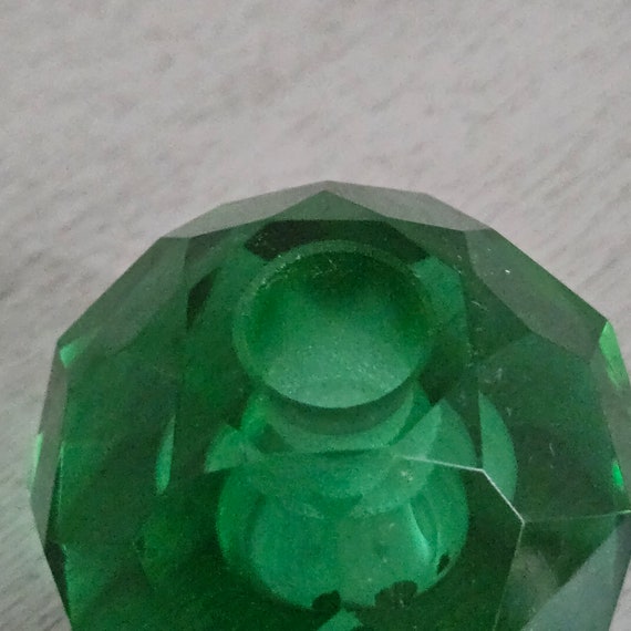 Emerald Green  Faceted Perfume Bottle - image 7