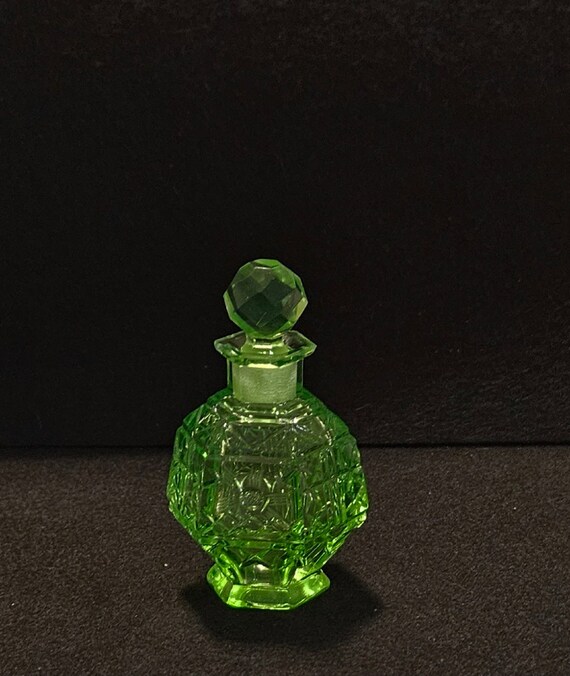 Green Polygon Shaped Perfume Bottle