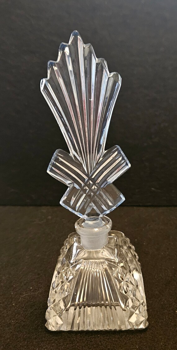 Czechoslovakia Cut Glass Perfume Bottle - image 4