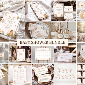 Fall Floral Fairy Baby Shower Invitation Bundle: A Little Fairy (Party Printables - editable in Canva)