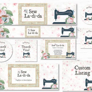 Customized Etsy Shop Set / Branding Kit ~ Sew La-di-da