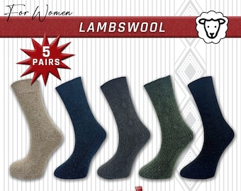 Chaussettes en laine épaisses pour femme, Chaussettes d'hiver chaudes et colorées, Chaussettes confortables, Chaussettes en laine d'agneau, Chaussettes douces, Chaussettes de randonnée, Bas de Noël