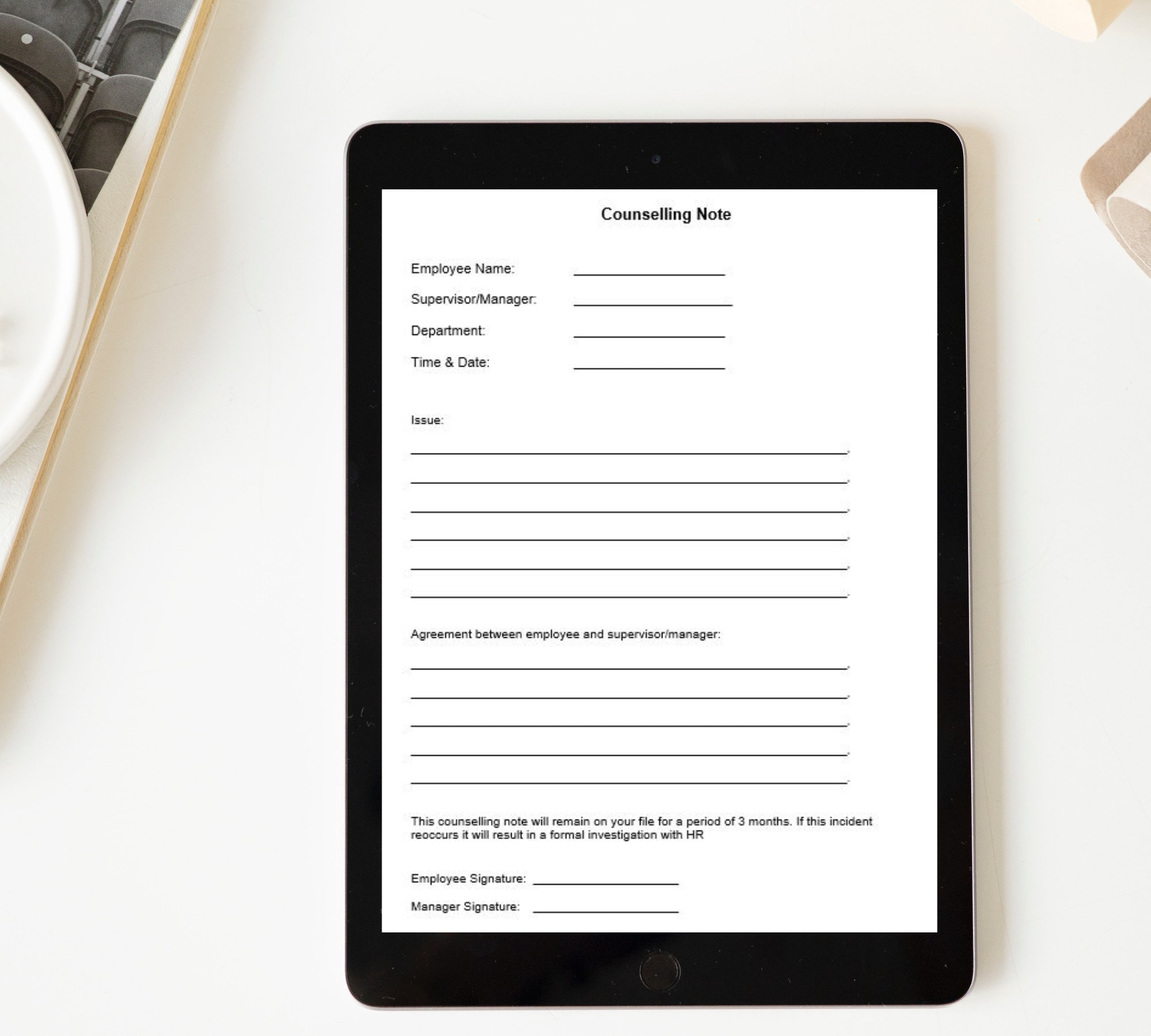 Counselling Note HR Document Employee Warning Counselling - Etsy