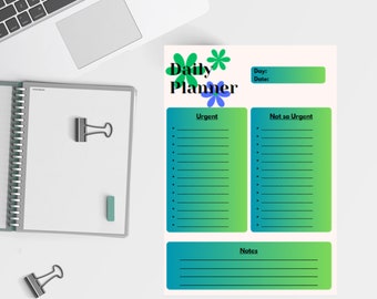 Daily Planner, Fun Daily Planner, Planner, Blue Planner, PDF Planner, Office Planner, Green Planner.