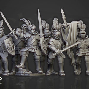 Sunland Knights on Foot - Empire of Sunland - Highlands Miniatures 28/32mm