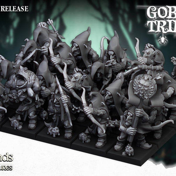 Swamp Goblins Regiment With Bows - Highlands Miniatures 28/32mm