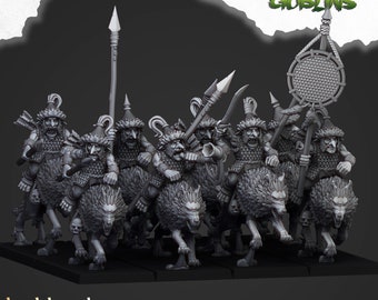 Steppe Goblins Wolf Riders - Highlands Miniatures 28/32mm