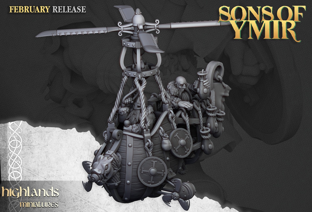 Dwarf Gyrocopter/flying Machine Highlands Miniatures 28/32mm Etsy
