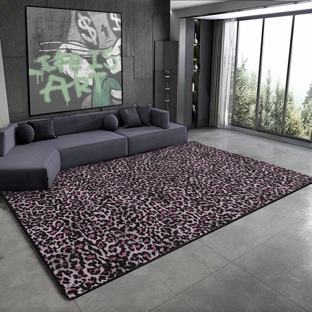 SAINT Pink Leopard Rug - Outdoor Rug, Patio Rug, Indoor Rug, Leopard ...