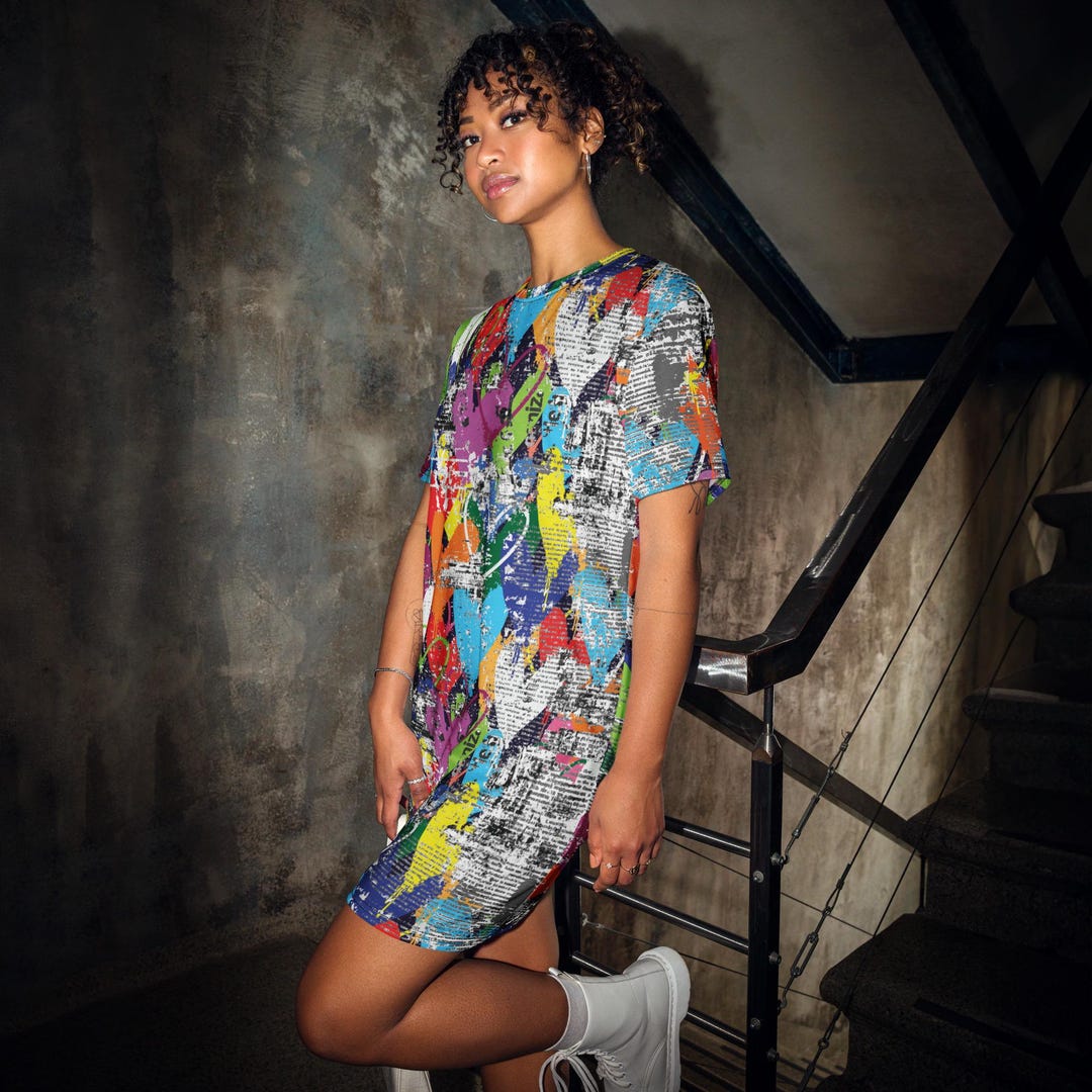 Urban Graffiti HipHop Print Dress