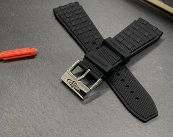 Correa de silicona para reloj Breitling de 22 mm/24 mm con cierre de hebilla