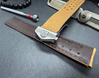 Tag Heuer Carrera 20mm/22mm perforated leather strap