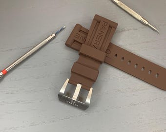 Panerai Watch Band Brown rubber strap 24mm/26mm