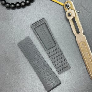 22mm Rubber Strap for Breitling Navitimer/Avenger Watch, Replacement Band Buckle Clasp