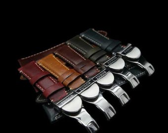 22 mm Tudor Lederband mit Tudor Faltschließe