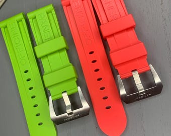 For OFFICINE RUBBER Watch Band 24mm  Fits for Panerai PAM watches